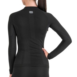 женская термофутболка с длинным рукавом Sportful 2nd Skin W Tee Long Sleeve чёрная